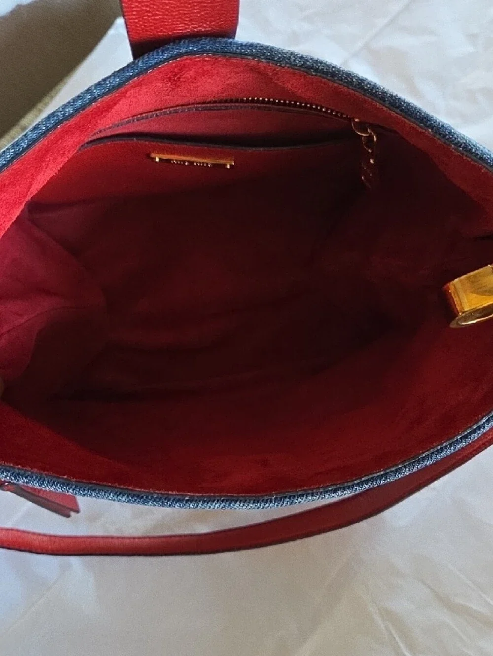 Miu Miu Convertible Denim and Leather Bag